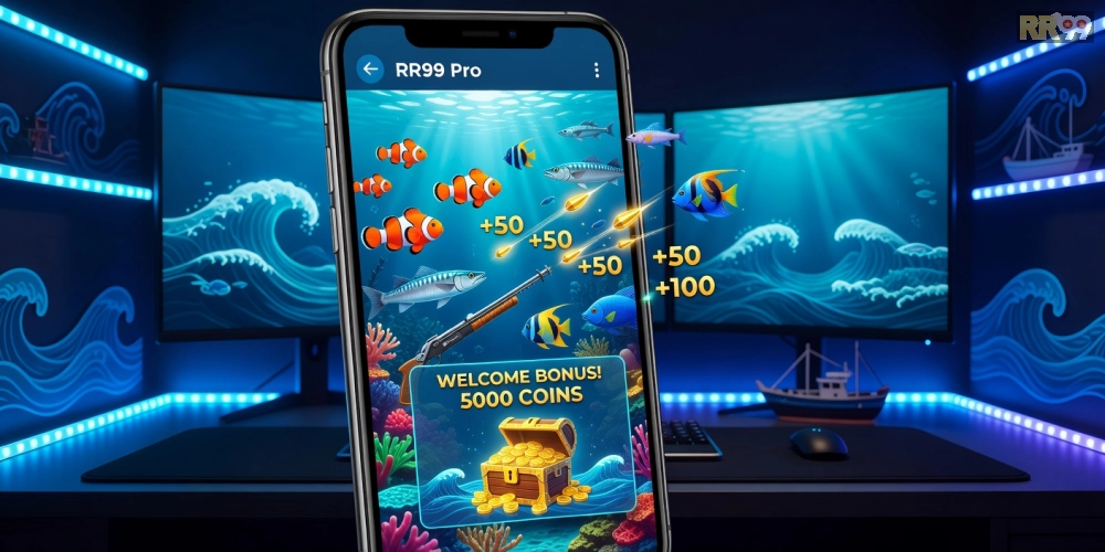 Giao diện ứng dụng bắn cá RR99 Pro với ưu đãi nạp đầu hấp dẫn