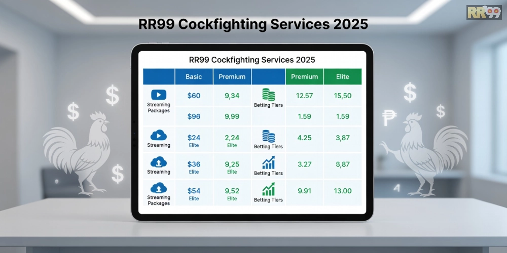 Bảng giá dịch vụ đá gà chọi rr99 cập nhật mới nhất năm 2025