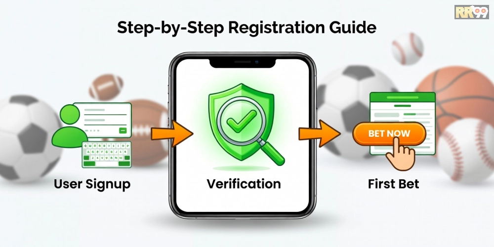 Hình ảnh các bước đăng ký tài khoản cá cược thể thao đơn giản