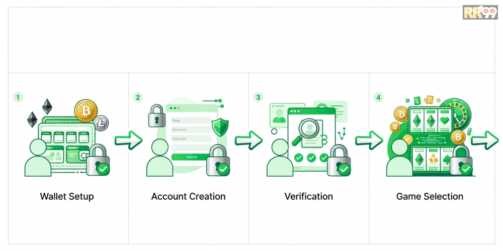 Hướng dẫn từng bước đăng ký và sử dụng crypto casino rr99 an toàn cho người mới.