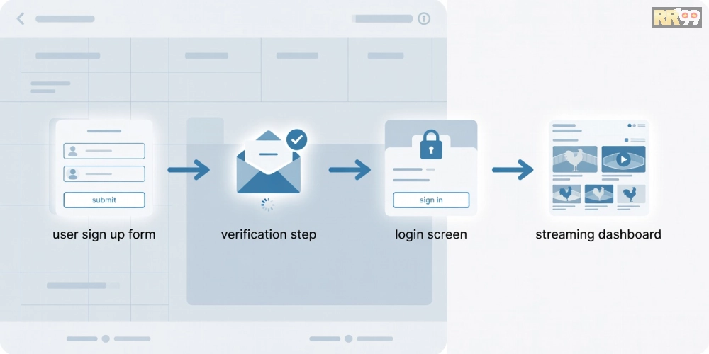 Caption hướng dẫn đăng ký và sử dụng nền tảng xem đá gà