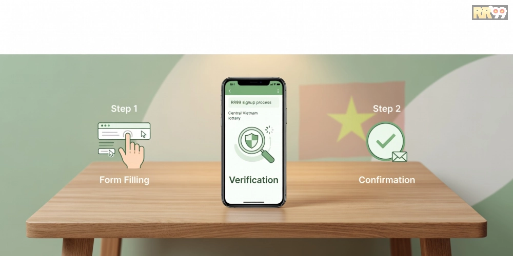 Caption: Hướng dẫn từng bước đăng ký tài khoản xổ số miền trung rr99 trên nền tảng uy tín