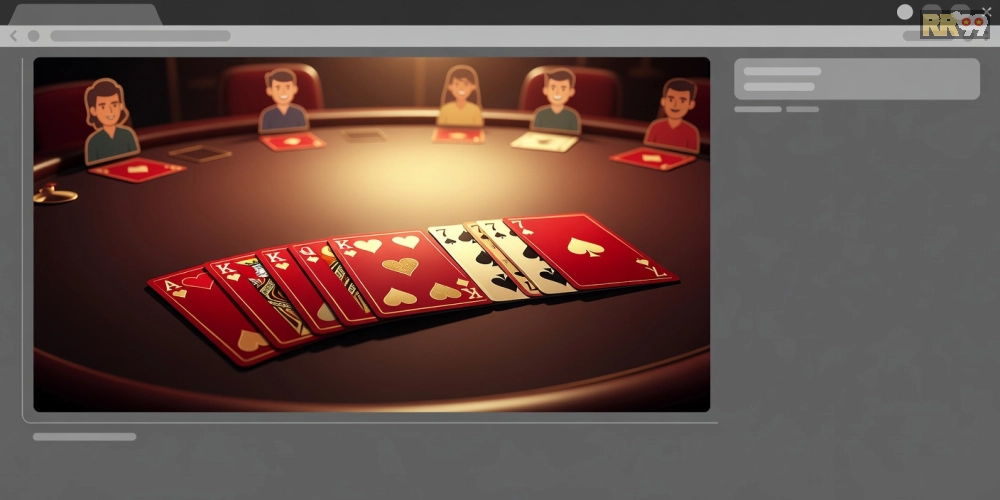 Minh họa trò chơi Phỏm trên nền tảng RR99 với các lá bài sắp xếp