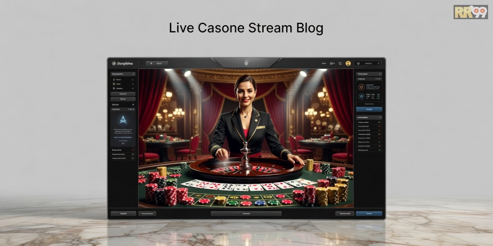 Minh họa giao diện trực tiếp casino rr99 với dealer chuyên nghiệp và bàn chơi đa dạng